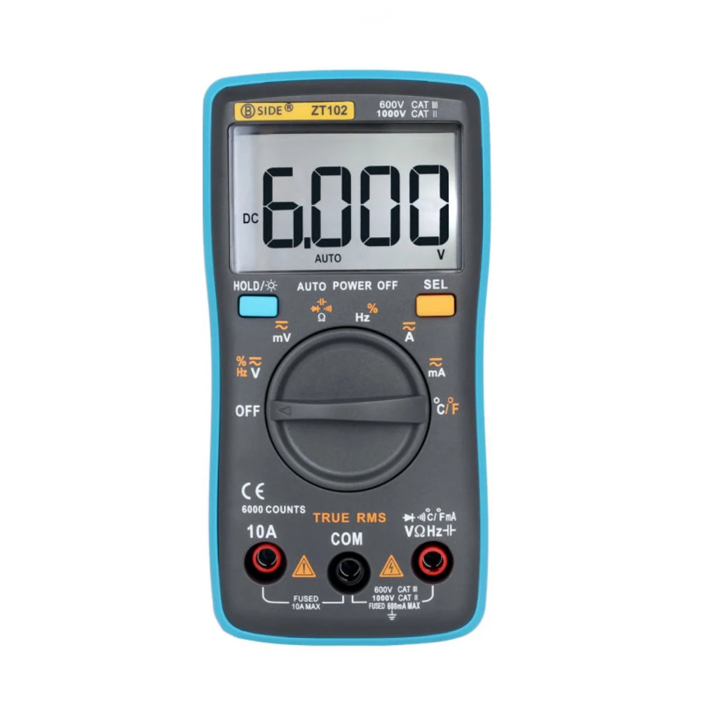 Цифровой мультиметр ZT102 вольтметр с функцией True RMS амперметр автоматическим