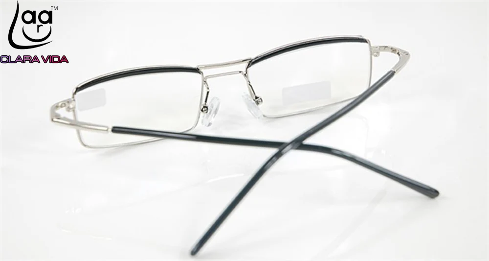 Lentes De Lectura!! Классические мужские очки с зажимом и титановым покрытием деловые для