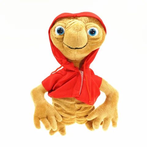 Мягкая набивная плюшевая кукла ET the Extra наземный инопланетянин с капюшоном, коллекционная игрушка из мультфильма, красная, прибл. 28 см/11 дюймов
