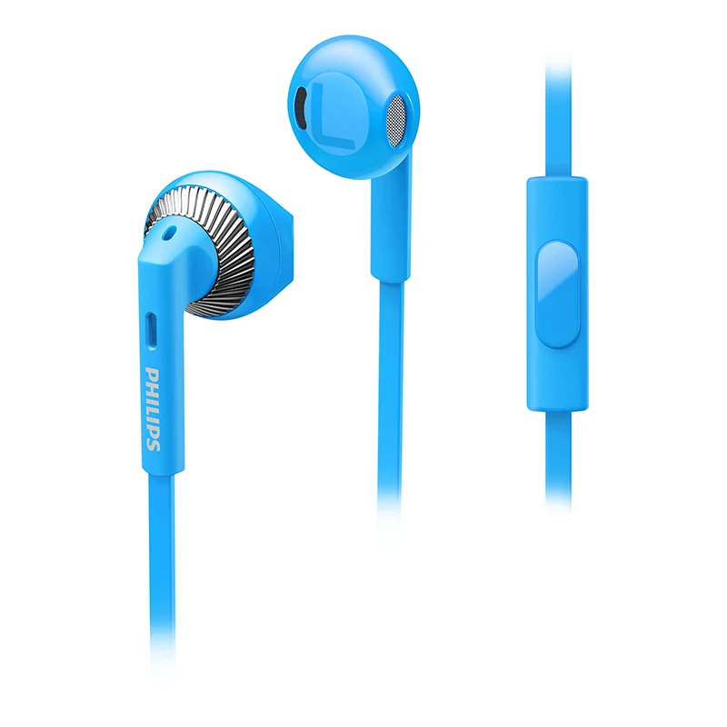 Оригинальные Проводные Наушники Philips SHE3205, высококачественные звуковые наушники с микрофоном для компьютера, поддержка Xiaomi, официальный тест - Цвет: Blue