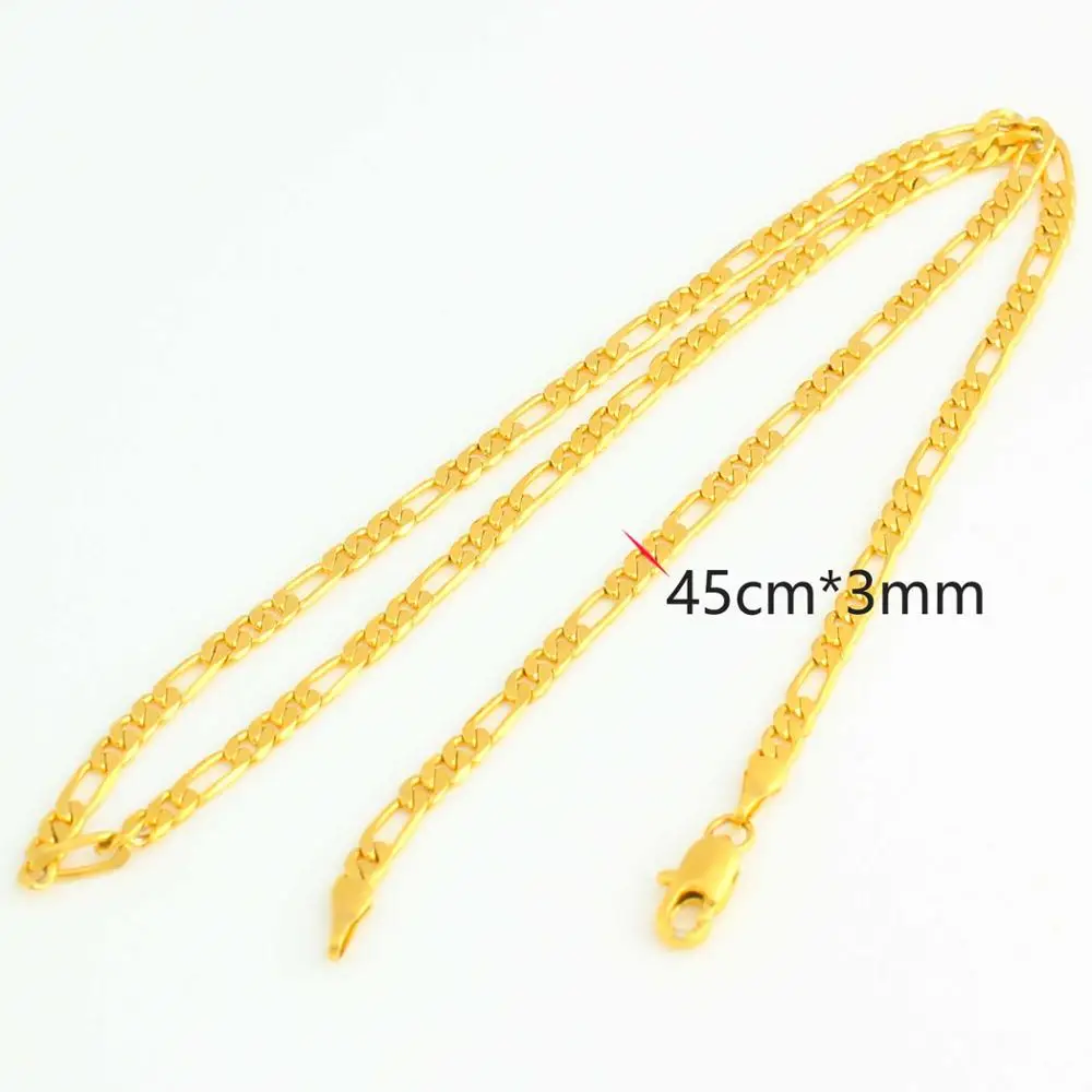 with 45cmX3mm chain Новинка года, красивый комплект украшений с цветами, 24 k, золотой цвет, кристалл в Африканском эритрейском стиле, женский свадебный комплект ювелирных изделий - Окраска металла: with 45cmX3mm chain