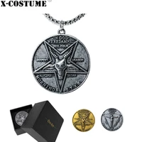 x costume lucifer pentecostal coin silvergold coin necklace 2019 new high quality festival cosplay accessories