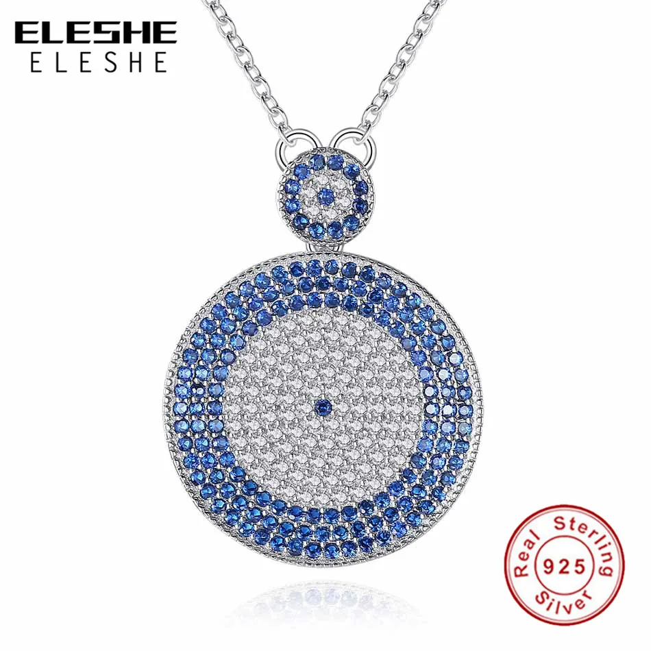 ELESHE двойное круглое уникальное ожерелье с синими кристаллами из кубического