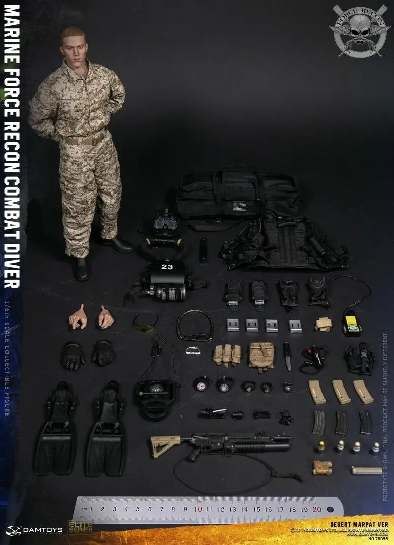 DAMTOYS плотины 1/6 78056 морской пехоты США RECON COMBAT DIVER пустыни MARPAT VER 12 дюймов