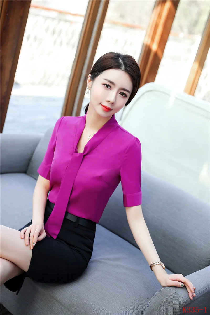 Модные женские блузки деловые костюмы с юбкой из 2 предметов и топом летние