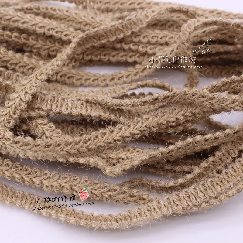 

10mm Hemp lace woven lace trim material bundle DIY party and christmas gift decoration accessories jute