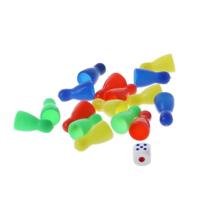 48pcs Checkers Chess Pieces ChessBoard Chessmen Board Game Halma 3 Dices |