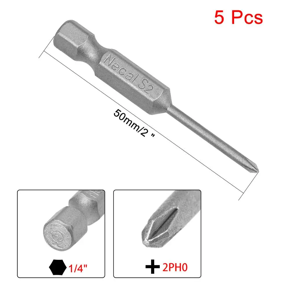 UXCELL 5 шт. 1/4 &quotшестигранный хвостовик Phillips PH00 PH0 PH1 Магнитная отвертка 50 мм Длина