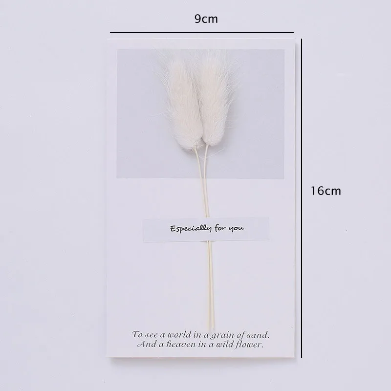 Dog tail grass 1 компл. Природа сушеные цветы складные пустые карты Гипсофилы спасибо подарок открытка Канцелярские конверт - Цвет: Dog tail grass