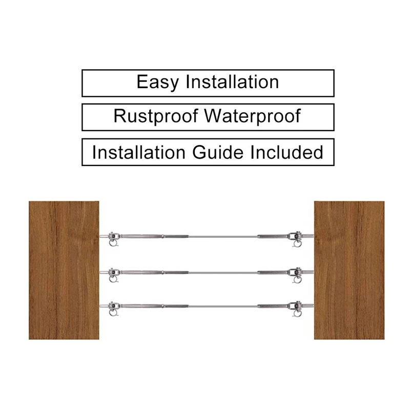 Регулируемый набор тросовых дорожек из нержавеющей стали T316 для деревянных