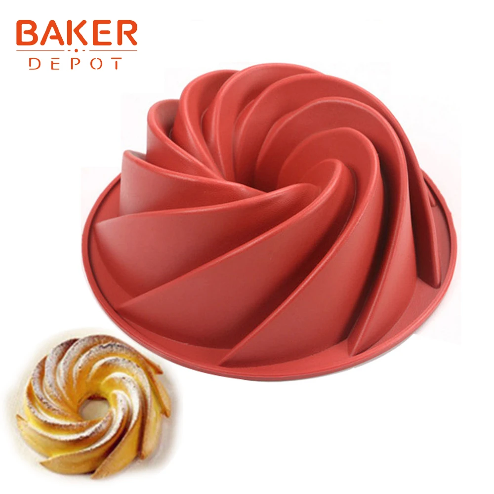 CDY-094 BAKER DEPOT, силиконовая форма для выпечки торта, вихревая форма для выпечки хлеба, кондитерских изделий, круглая форма для выпечки, инструмент для diy, на день рождения, свадьбу - Цвет: CDY-094