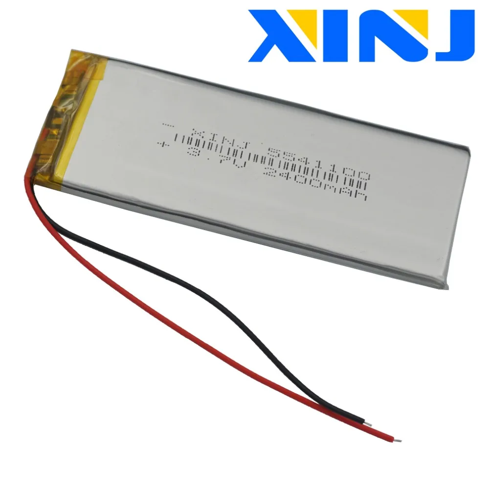 XINJ-Batería de polímero de litio Lipo 3,7 para GPS, DashCam, TV, reproductor de vídeo, placa, PAD, tableta portátil, PC, PSP, 2400 V, 5541100 mAh