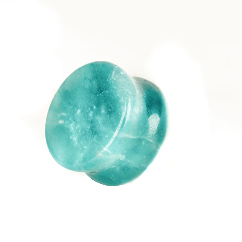 1 пара натуральный камень тоннель заглушка для ушей двойной разбрызгиватель