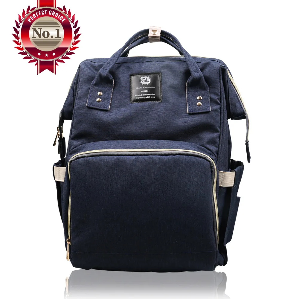 Navy blue GL модная сумка для подгузников, рюкзак для мам, сумки для беременных, дорожная Водонепроницаемая Большая вместительная коляска, висячие Сумки для ухода за ребенком, пеленки для ухода - Цвет: Navy blue