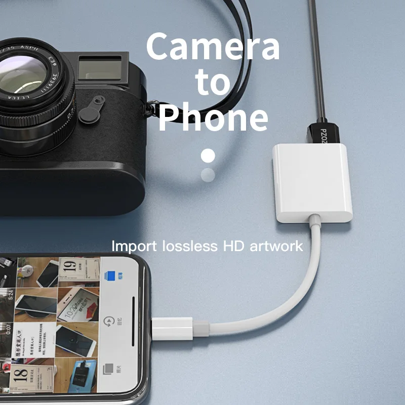 PZOZ, 2 в 1, OTG, для Apple iPhone, USB, устройство для чтения камер, зарядный кабель для IPhone 11 Pro X XS Max 8 7 6, USB, устройство для чтения карт, разветвитель, концентратор