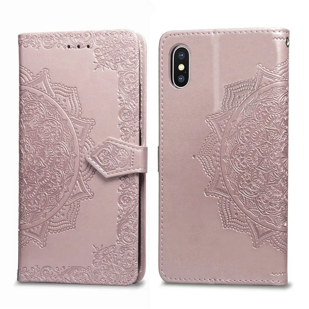 3D кожаный чехол бумажник для iPhone 6 6S 7 8 Plus iphone X XS Max 5S SE с магнитной подставкой и