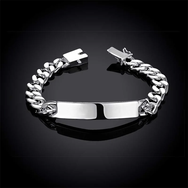 LMNZB Fashion Jewelry Solid 925 Sterling Silver Charm Bracelets Cuff Bangles Wedding Jewelry For Men Women LH182