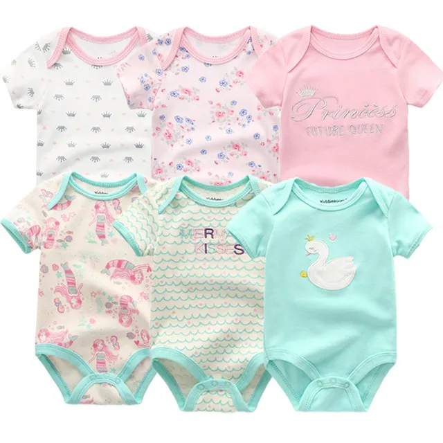 baby bodysuits 6972 6 шт., летняя одежда с кроликом для новорожденных мальчиков и девочек г. Новые хлопковые комбинезоны для детей, боди с короткими рукавами, Детский комбинезон унисекс - Цвет: baby bodysuits 6972