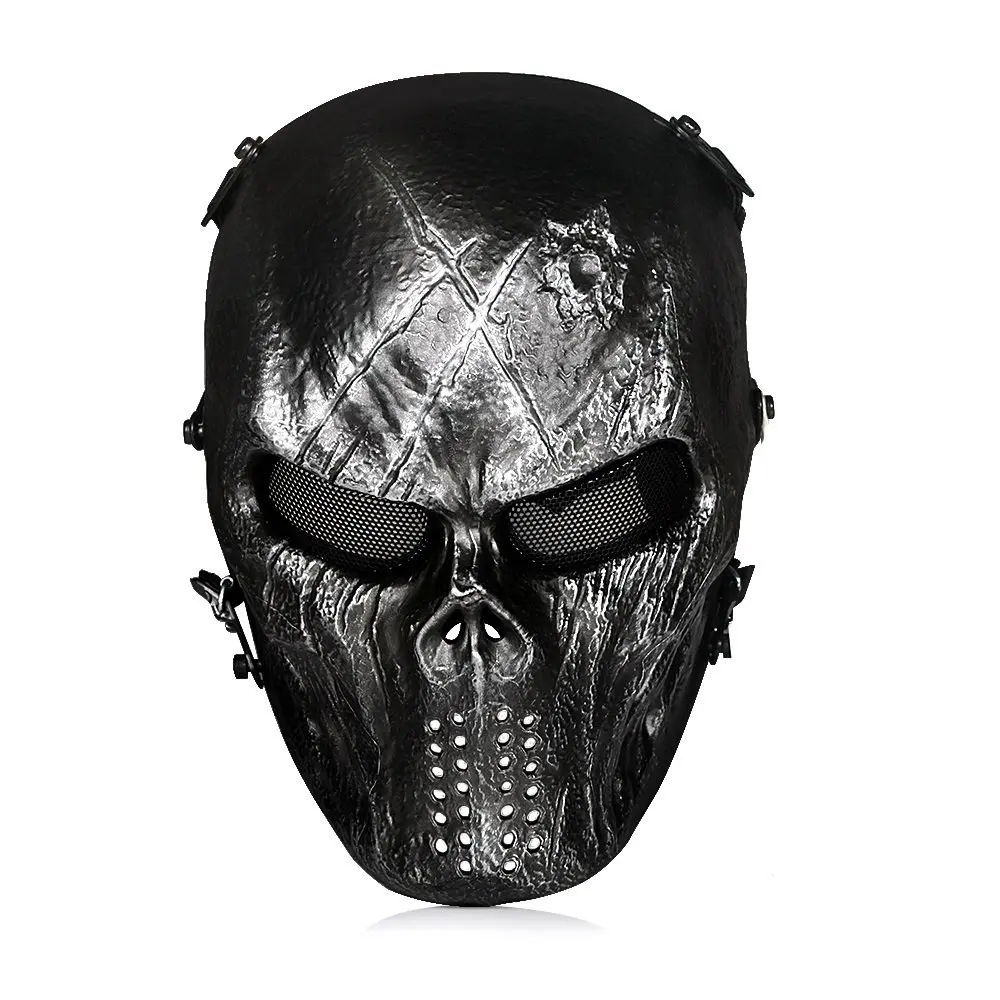 Iron mask OutdoorMaster Полное Лицо Airsoft Череп Маска с металлической сеткой для защиты глаз - Color: Iron mask