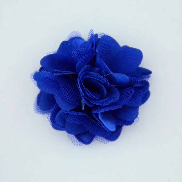 royal blue Милые 20 шт./лот " атласные сетчатые Цветы DIY Детские аксессуары для волос Бутик Свадебные украшения цветочные аксессуары для волос - Цвет: royal blue