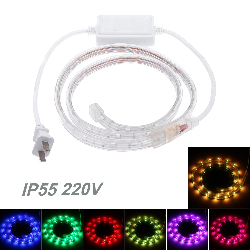 Высокого напряжения гибкая RGB из светодиодов ленты 1 м 60 / 5050 СМД свет ролл супер