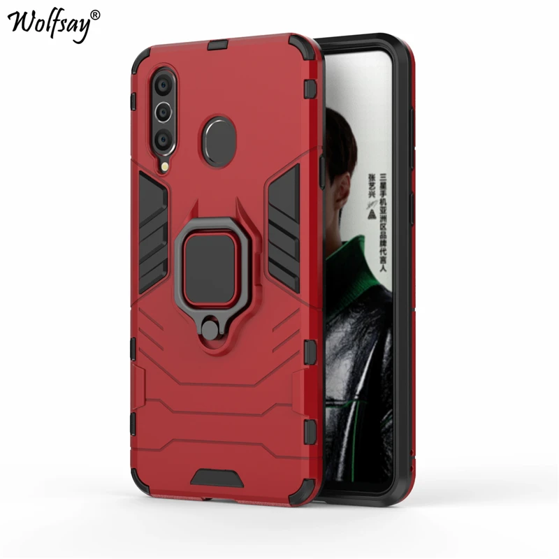 Wolfsay for Samsung Galaxy A8S Case A9 Pro 2019 Car Holder Armor Hard PC &amp Soft Silicon Cover G887N |