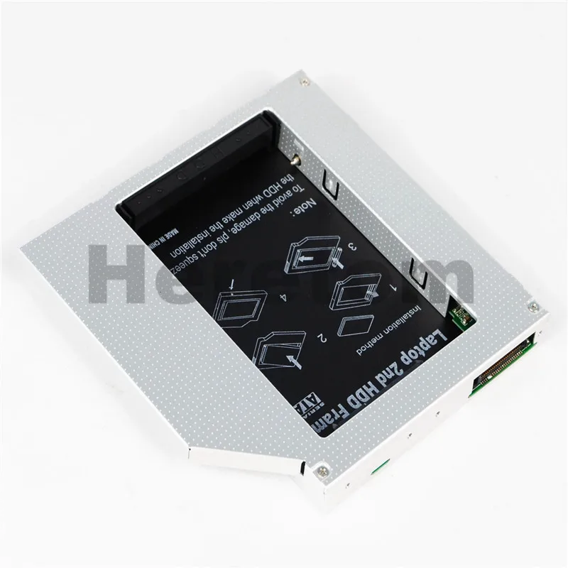 Heretom алюминиевый Универсальный IDE SATA 12,7 мм 2-ой HDD Caddy для ноутбука DELL hp ACER BENQ ASUS DVD DC-ROM Оптический отсек