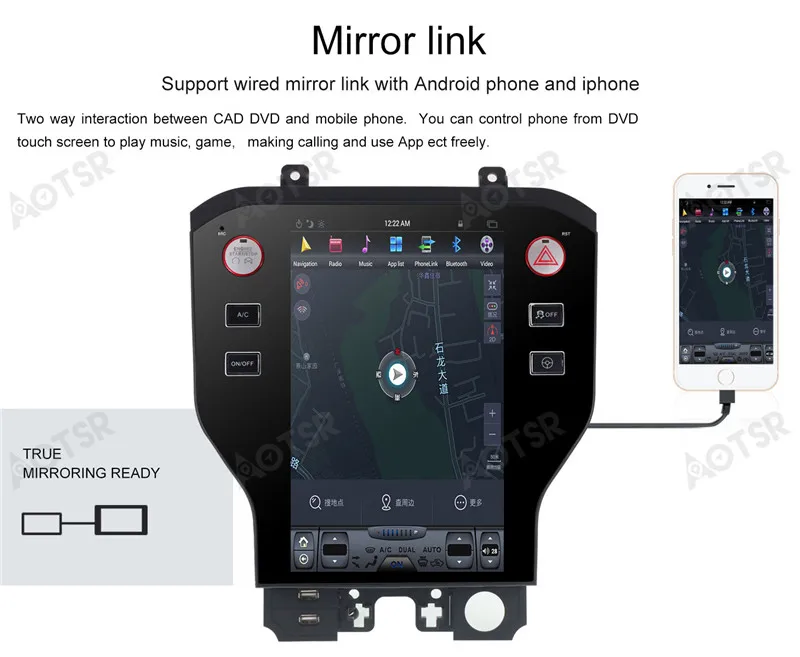 11," Tesla стиль Android7.1 автомобильный без DVD плеер gps навигация для Ford Mustang стерео Satnav wifi блок multimedi