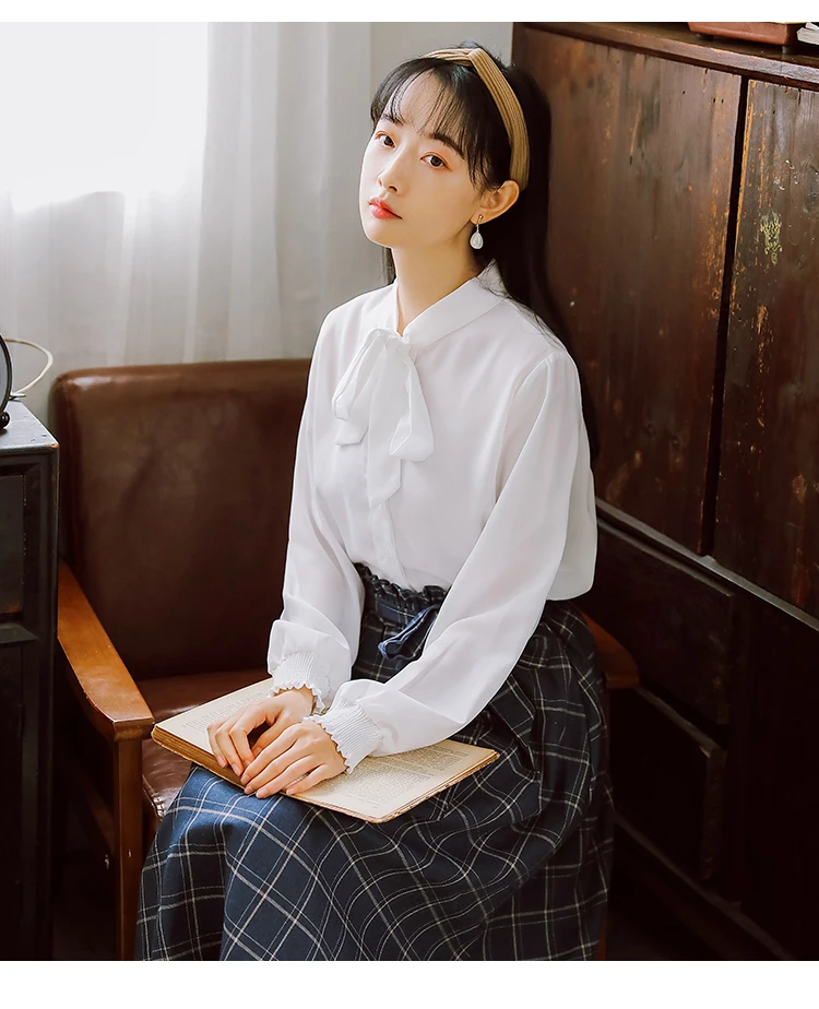 Японский Мори девушка Винтаж плед юбки для женщин высокая талия хлопок длинные юбки японский стиль весна и осень миди Saia