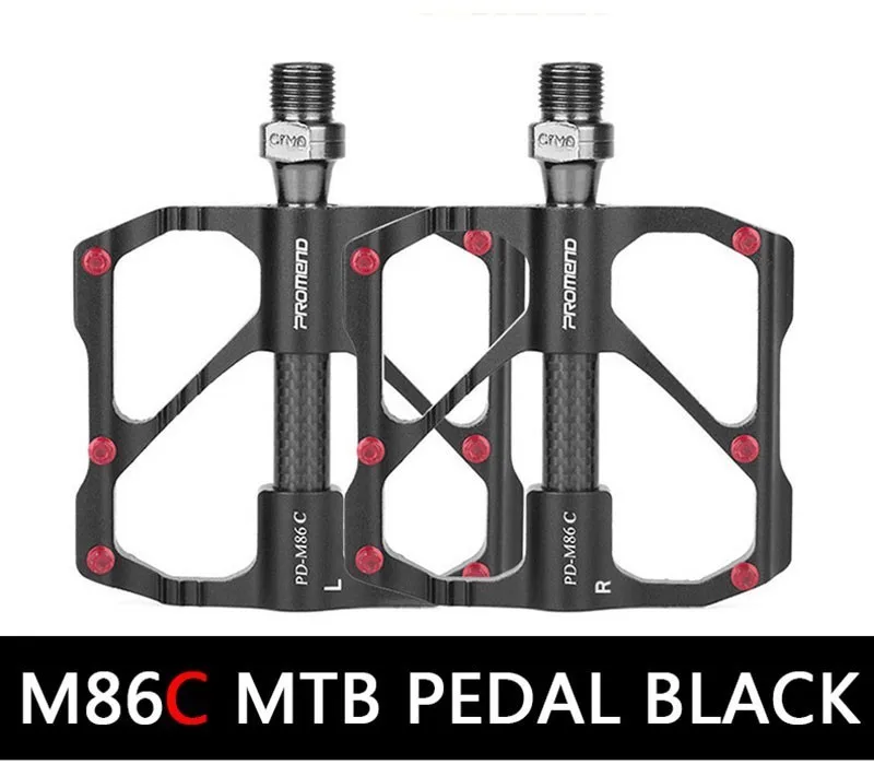 PROMEND 1 пара велосипедных педалей для MTB шоссейного велосипеда противоскользящие ультралегкие педали для горного велосипеда углеродное волокно 3 подшипника велосипедные педали