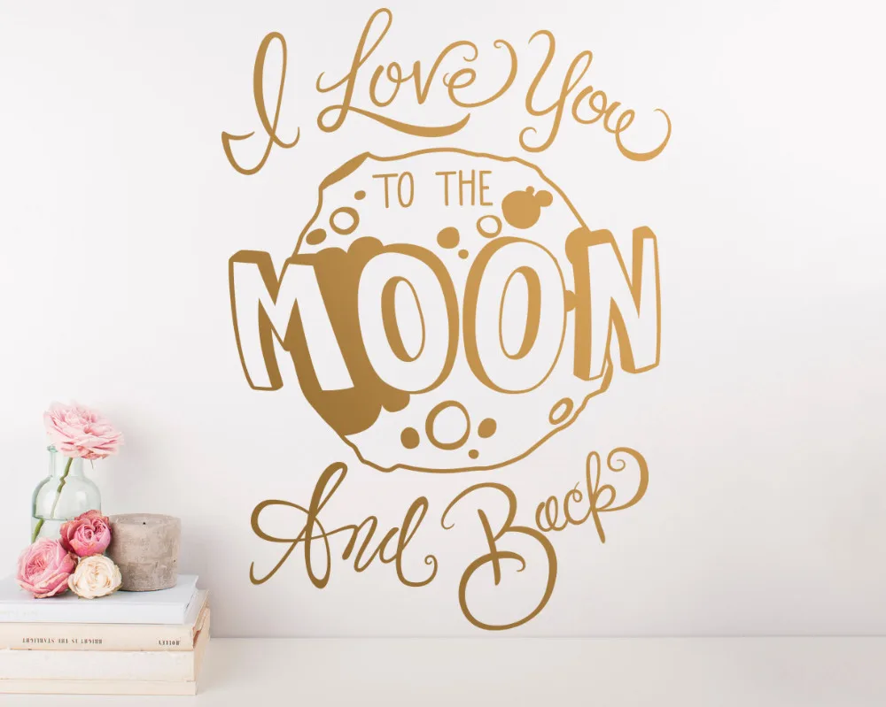

New Arrival Nursery Wall Decal - I Love You to the Moon and Back - Wall Quote Stickers Removable Home Decor Moon Sticker ZB220
