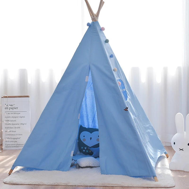Детские игрушки палатка хлопок холст прорезыватель Tipi девочка игровая милый