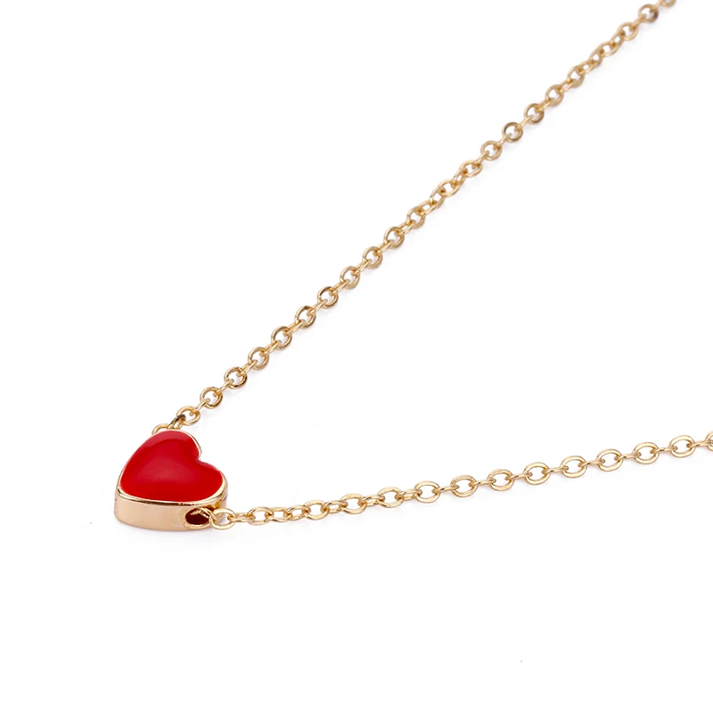 Ожерелье Красное сердце для женщин 2018 романтическое эффектное ожерелье s