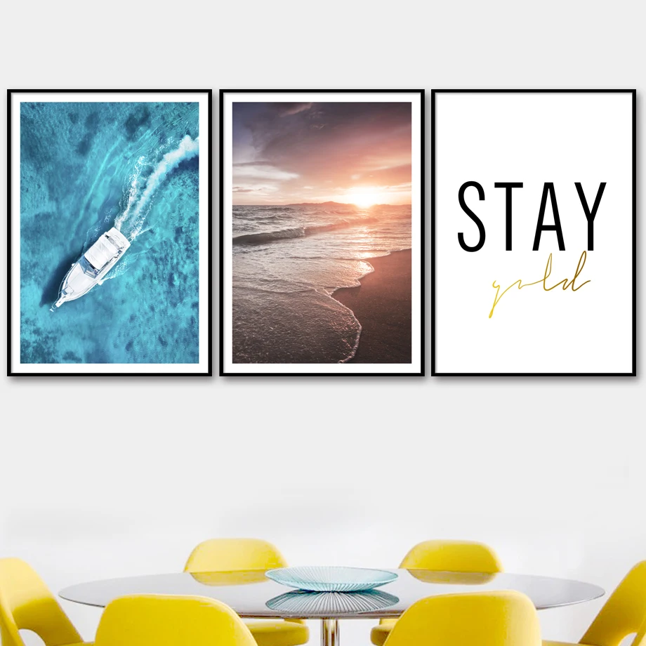 

Seascape Beach Boat Stay Canvas Art Nordic Posters And Prints Canvas Painting Wall Pictures For Bedroom Living Room Decoration