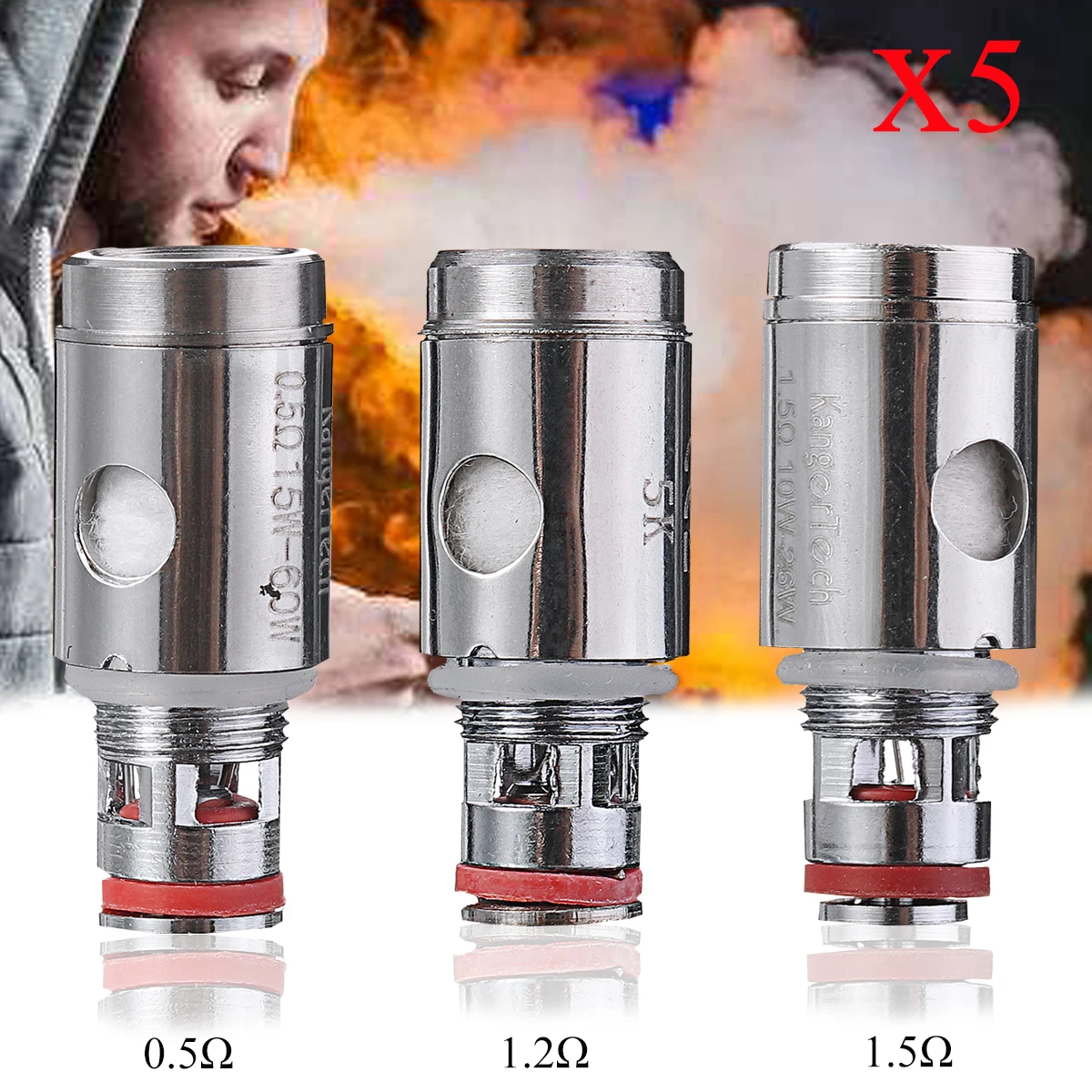 5Pcs/Set For Kangertech OCC/SSOCC 0.5/1.2/1.5 Ohm Head Replacement Coils Eletronic Cigarette Atomizer Cores | Электроника