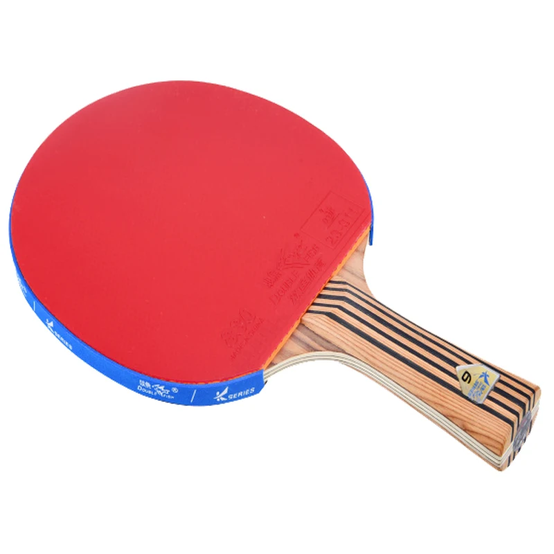 Двойной рыбы 7 слоев углерода Настольный теннис ракетка Pingpong весла ракетка Летучая мышь DK 6 расклешенная длинная ручка с лаковой текстурой сумка