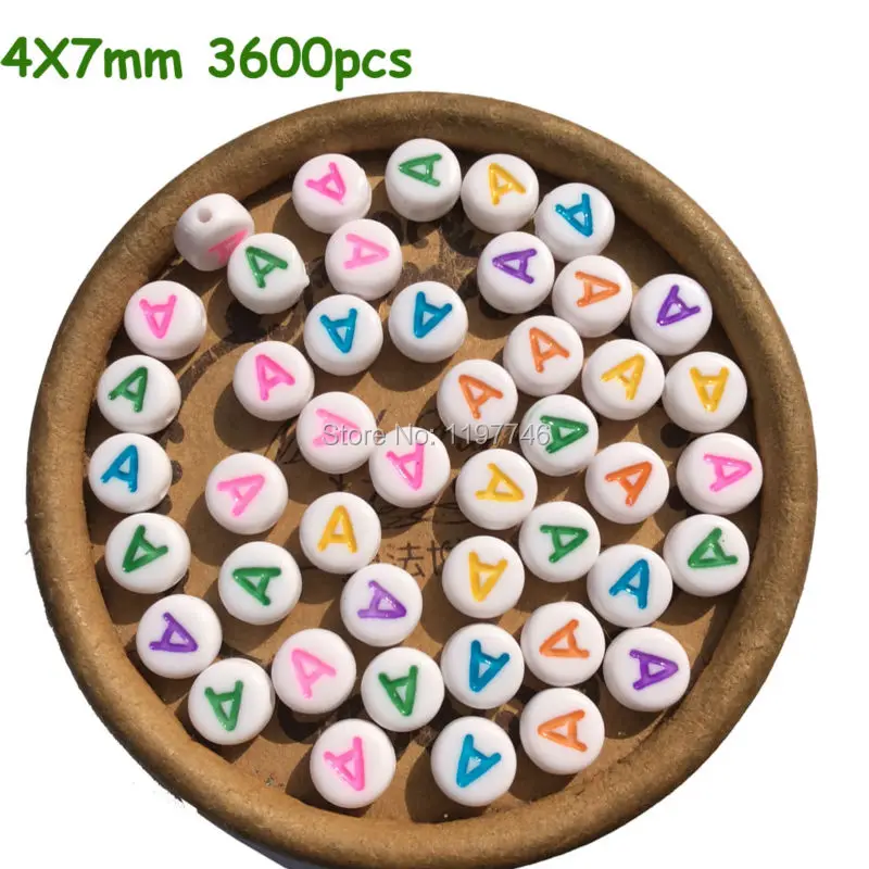 3600 шт., акриловые бусины для бижутерии, 4 х7 мм