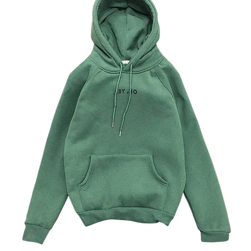 Недавно Мода 2017 г. осенне зимняя одежда с ворсом для Ах да письмо Harajuku пуловер