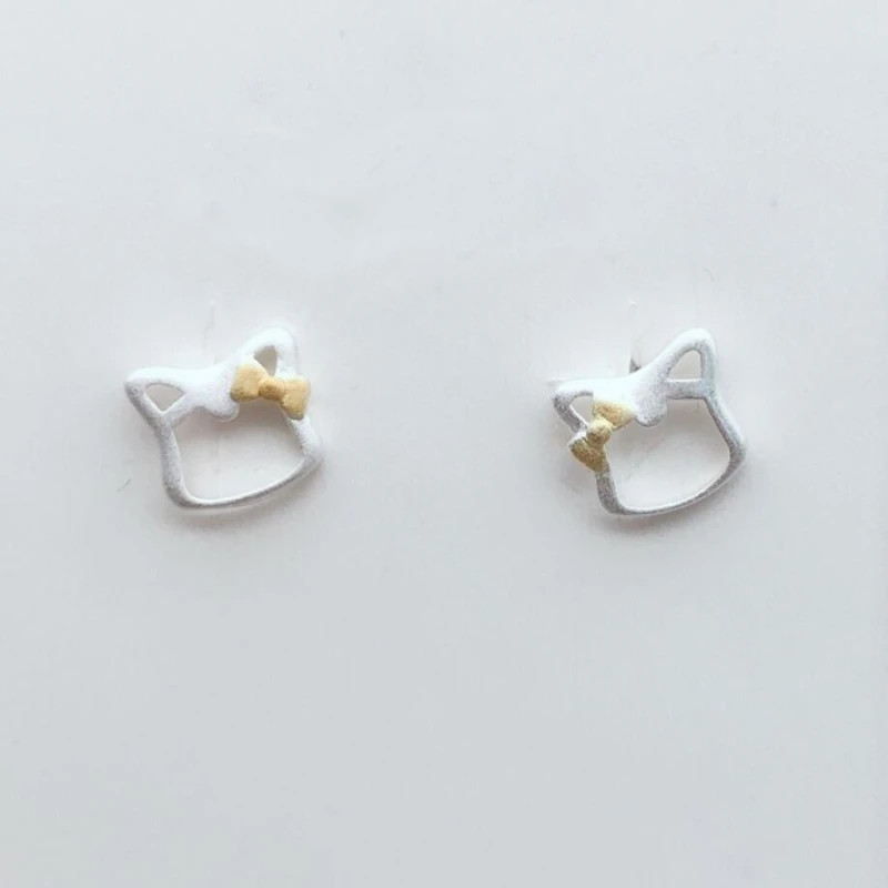 

925 Sterling Silver Cat Temperament Personality Cute Fashion Sweet Female Literary Simple Stud Earrings SEA308