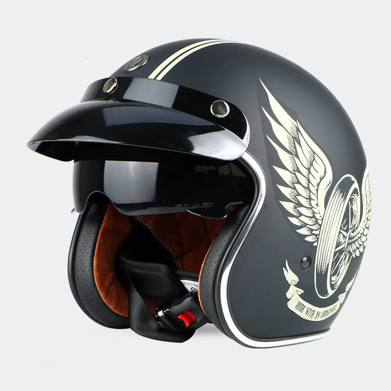 шлем TORC T57 с открытым лицом, шлем для езды на мотоцикле в стиле ретро 3/...