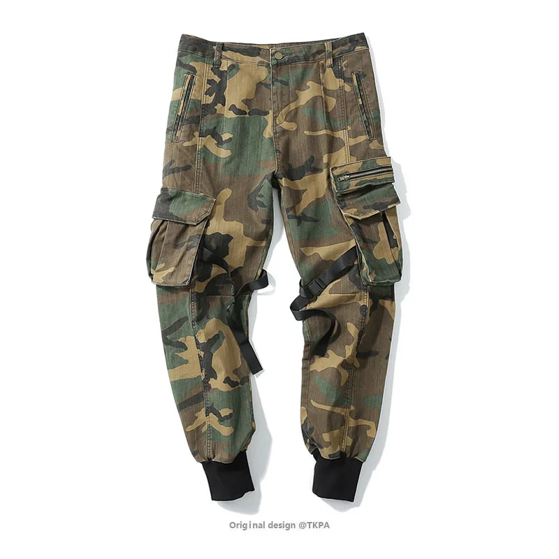 Мужские повседневные хлопковые камуфляжные штаны уличные модные карго в стиле