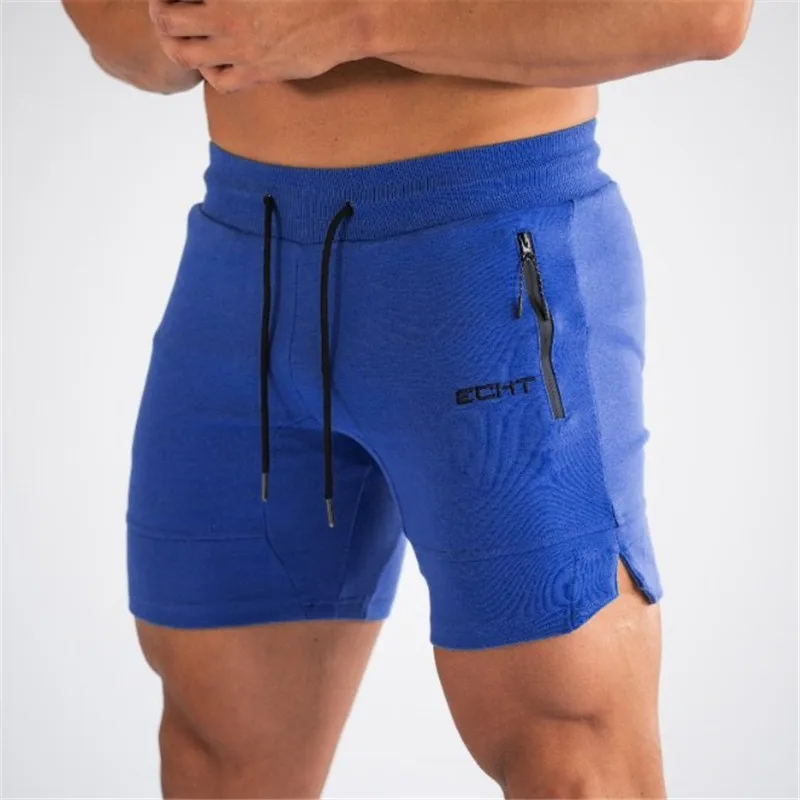 Dark blue High Quality Brand New Men Casual Shorts white Straight Shorts Male Fitness Fashion Bodybuilding Shorts Brand Trend Menswear2019 - Цвет: Dark blue