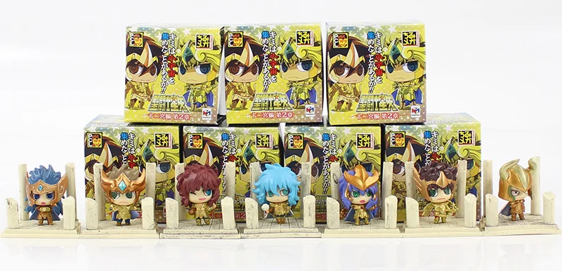 7 шт/лот 4 см Seiya Shiryu Shun Hyoga Jabu Shaka Saga Kanon ПВХ Фигурки игрушки аниме, модели игрушки - Цвет: Style A-7pcs in box