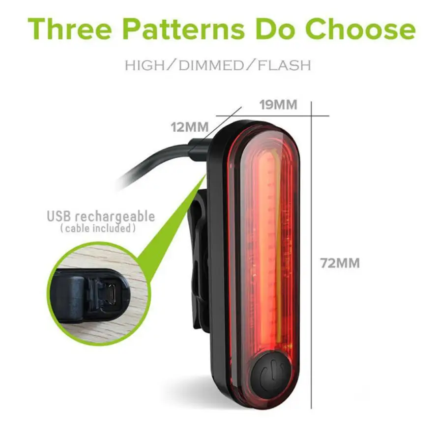 Bike Bicycle Lights USB LED Rechargeable Set Mountain Cycle Front Back Headlight Torch Four Pattern Options Night Ride Safe P30 | Спорт и