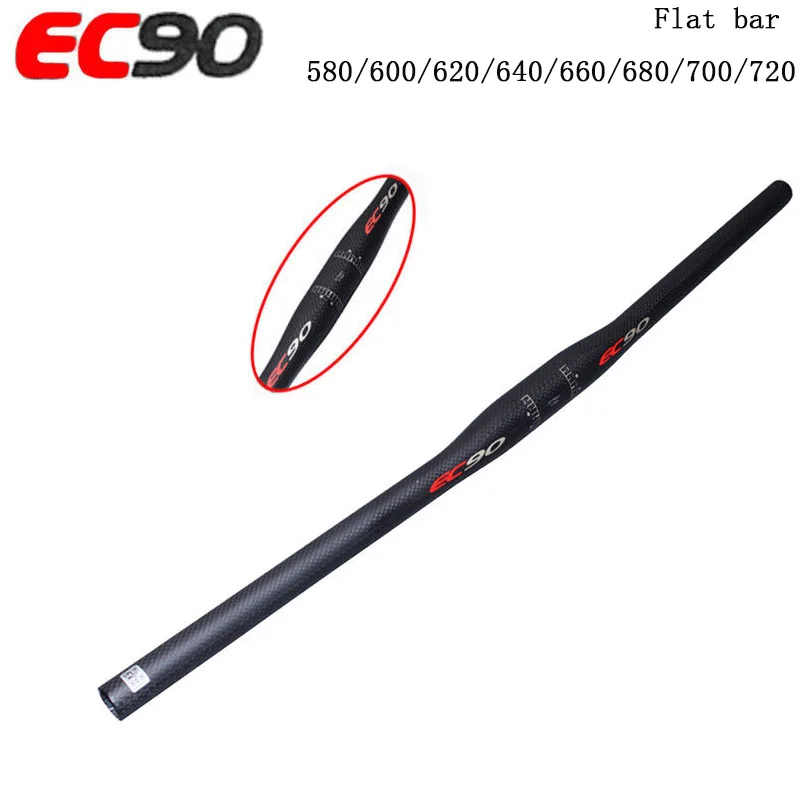 Flat-25.4-31.8-580mm EC90 MTB велосипеда, руль 3 к равнина выглядят руль из углеродного волокна для плоского подъемный руль длина 580/600/620/640/660/680/700/720 мм - Цвет: Flat-25.4-31.8-580mm