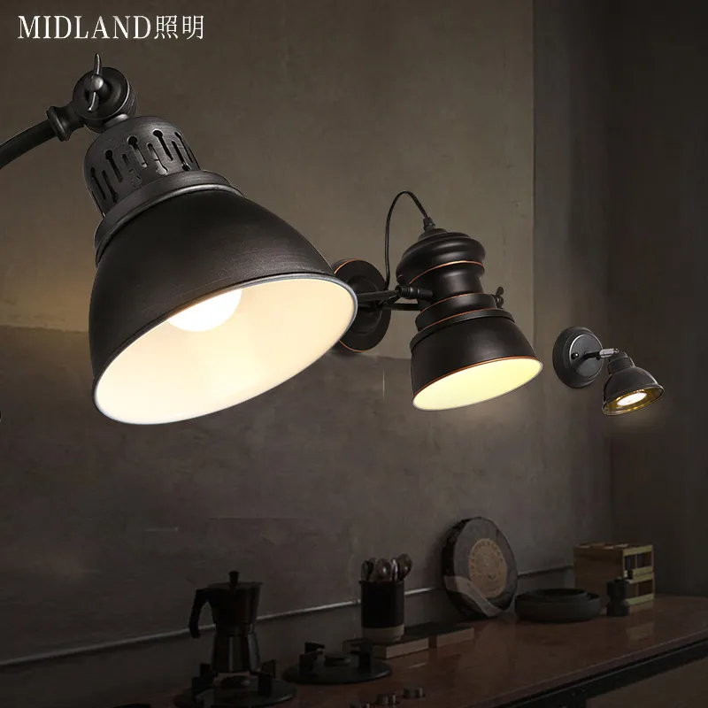 Ретро Лофт промышленный светодиодный складной современный настенный светильник