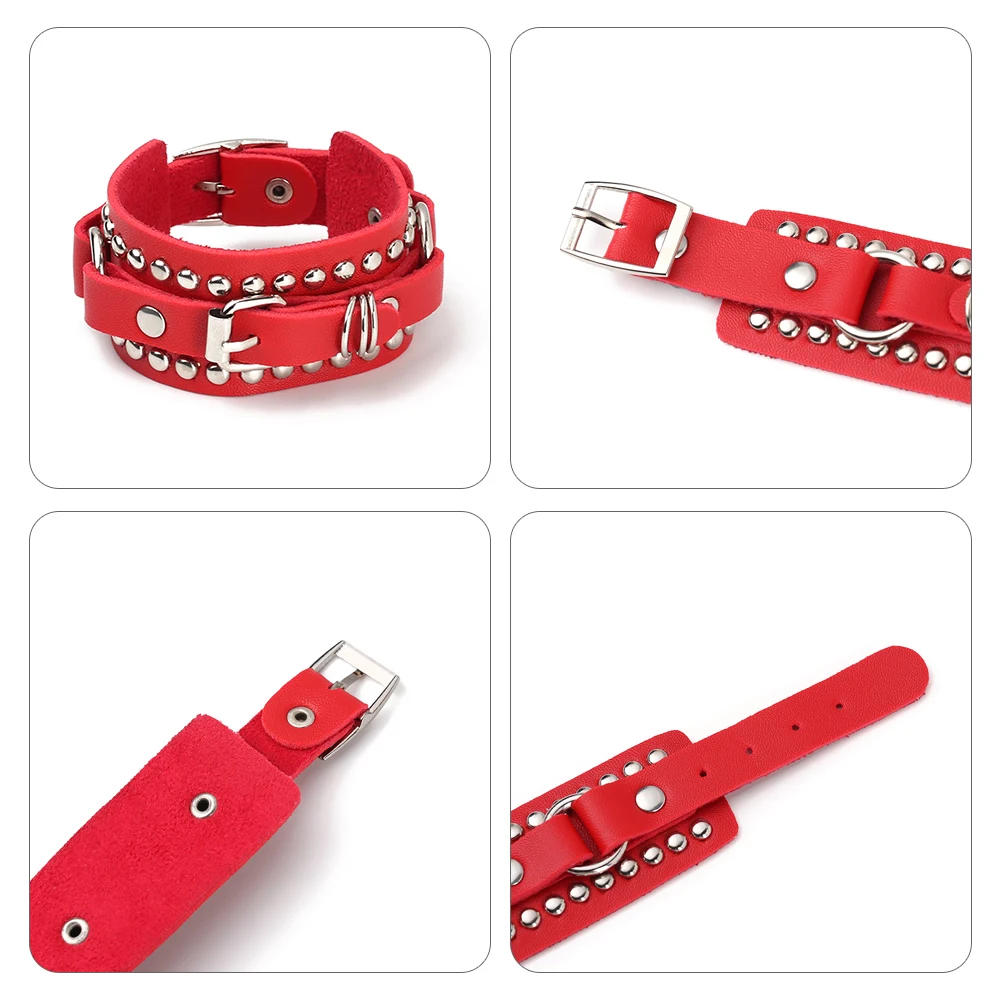 Новинка панк готический заклепки Пряжка ремень из искусственной кожи браслеты