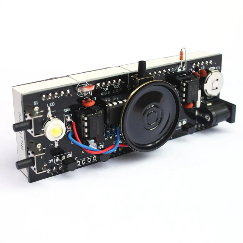 Компактная цифровая 4-разрядный светодиодный говорящие часы Diy Kit светильник Управление Температура даты и времени прозрачная витрина(зеленый