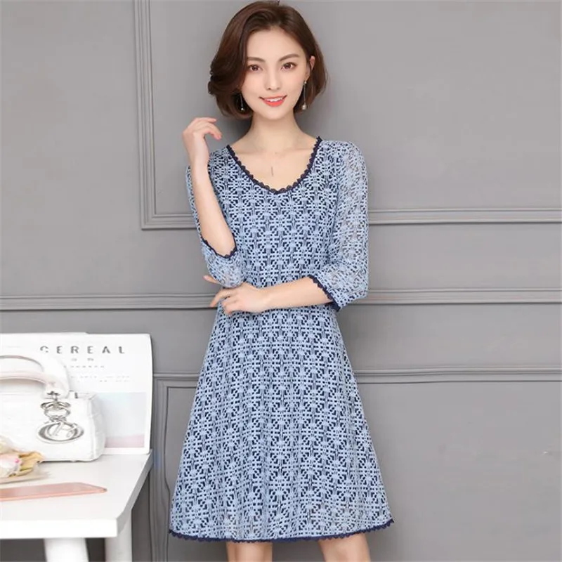 Большие размеры 5XL Vestidos женские весенние свободные платья 2018 с круглым вырезом