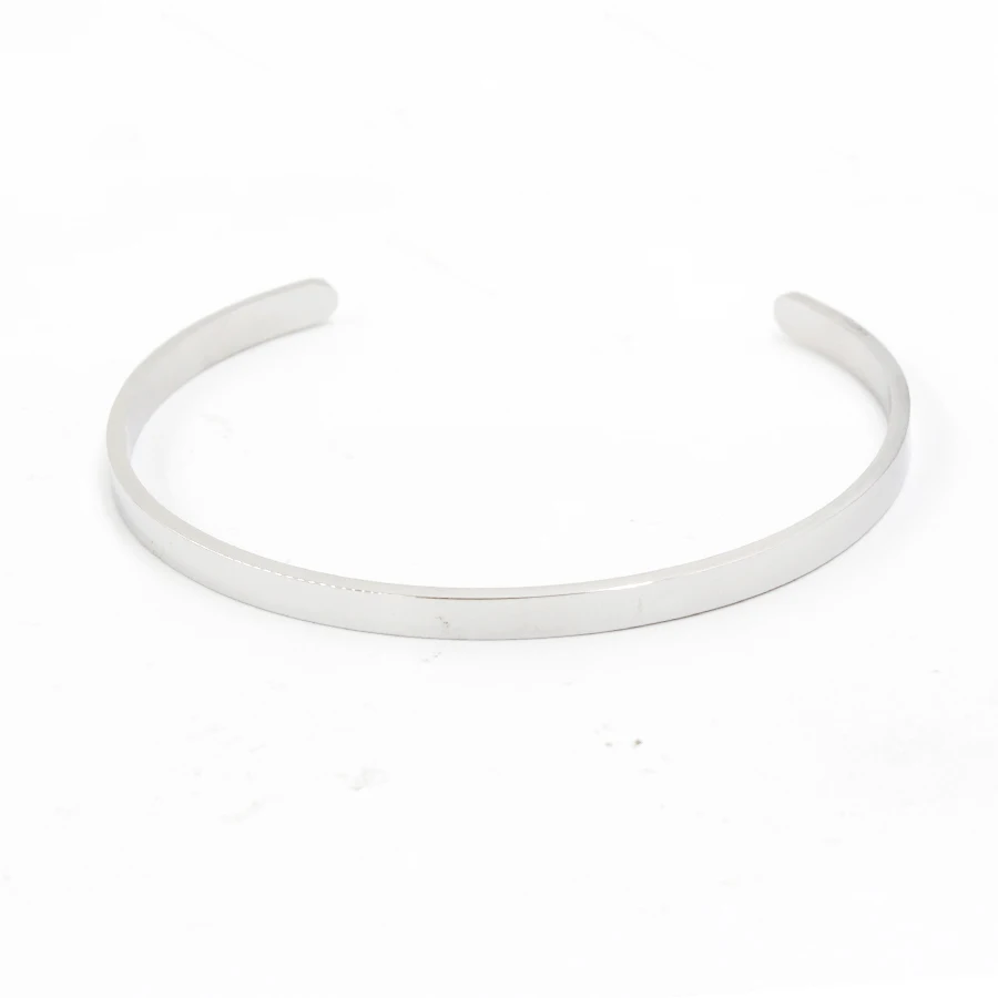 Fnixtar 1.8mm Thickness 4mm Width Stainless Steel Open Cuff Bangle Personalised Engrave Blank DIY 10piece/lot | Украшения и